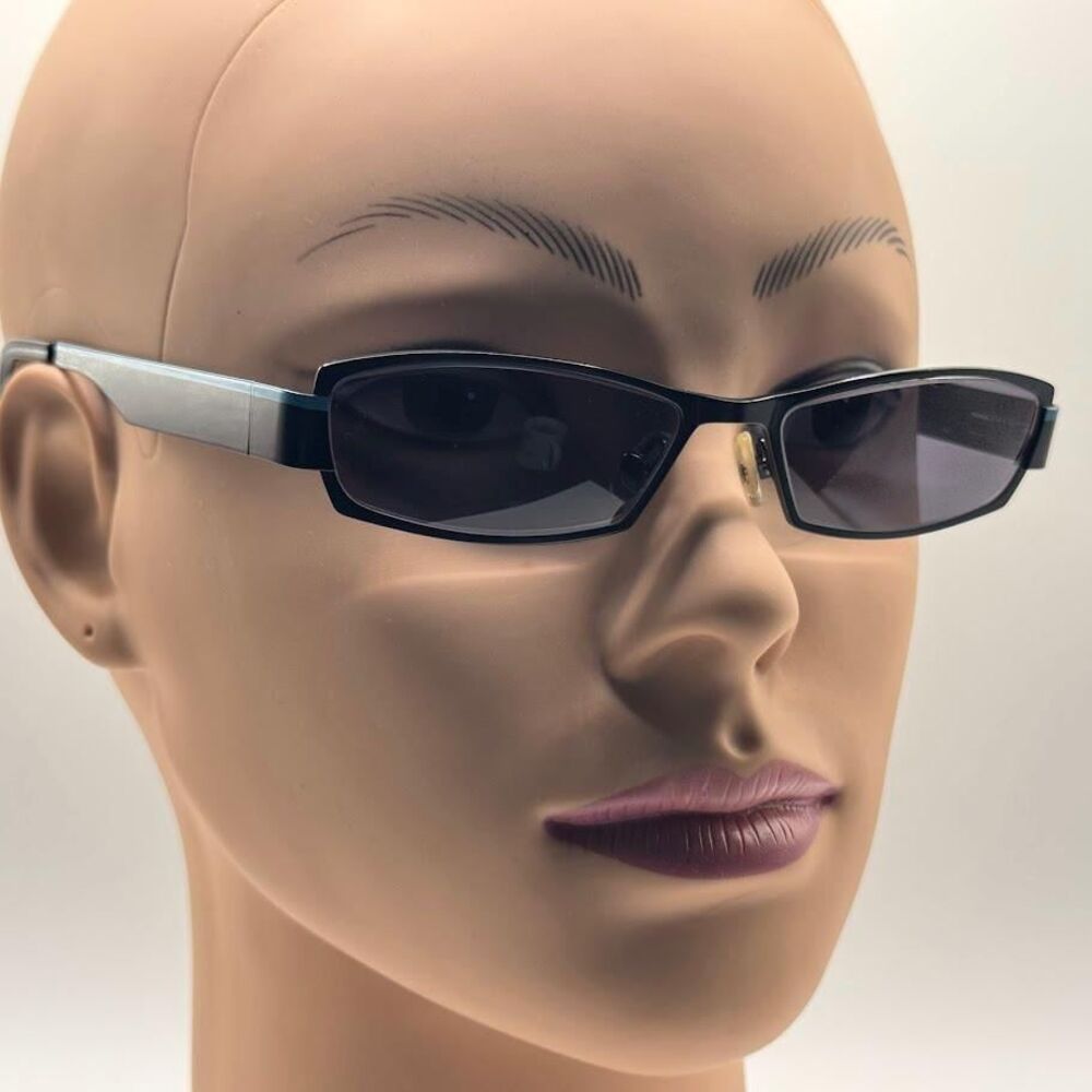 Vintage NOS Y2K Chunky Futuristic Metal Eyeglass Frames with New Non-RX Sun Lens